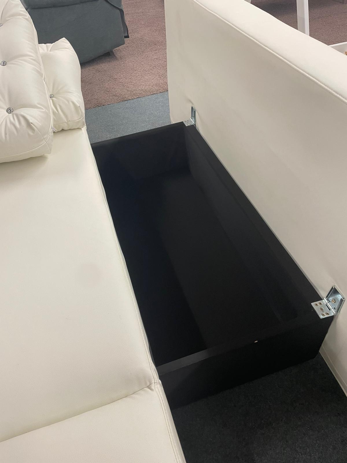 Schlafsofa mit Kissen und Bettkasten - Weiß - Bild 3