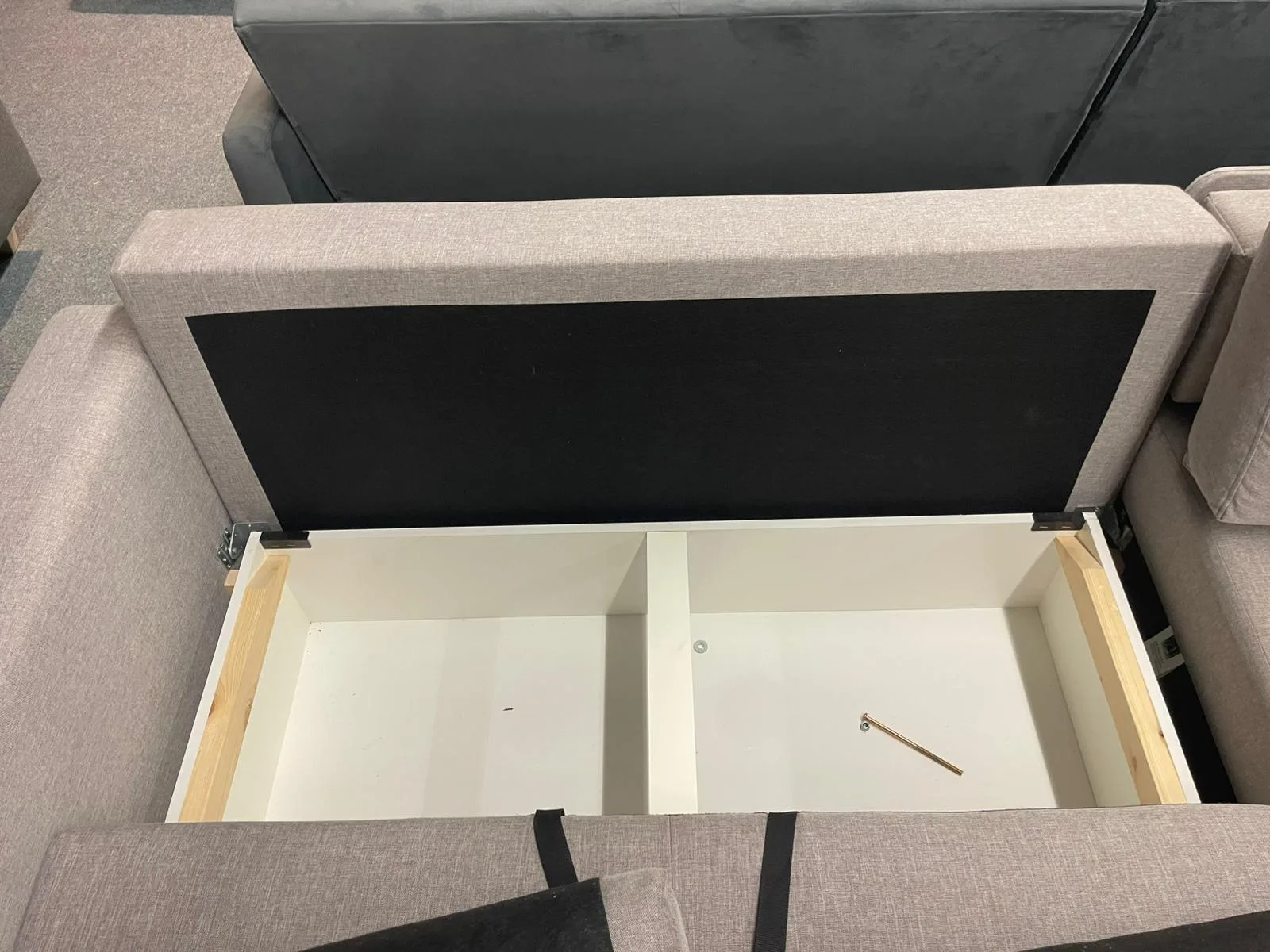 Grau Ecksofa mit Schlaffunktion & Bettkasten - Bild 3