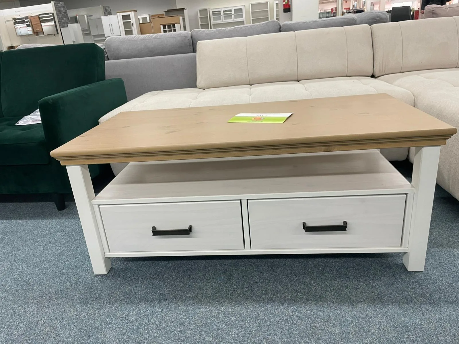 Eleganter Couchtisch mit Schubladen - Weiß - Bild 2