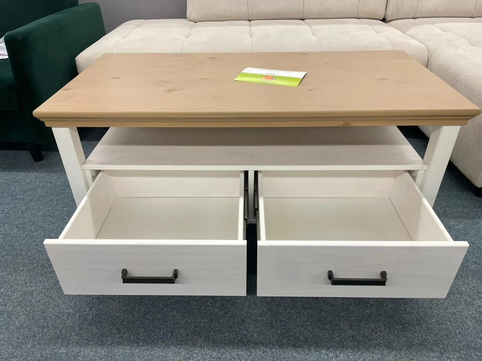 Eleganter Couchtisch mit Schubladen - Weiß - Bild 3