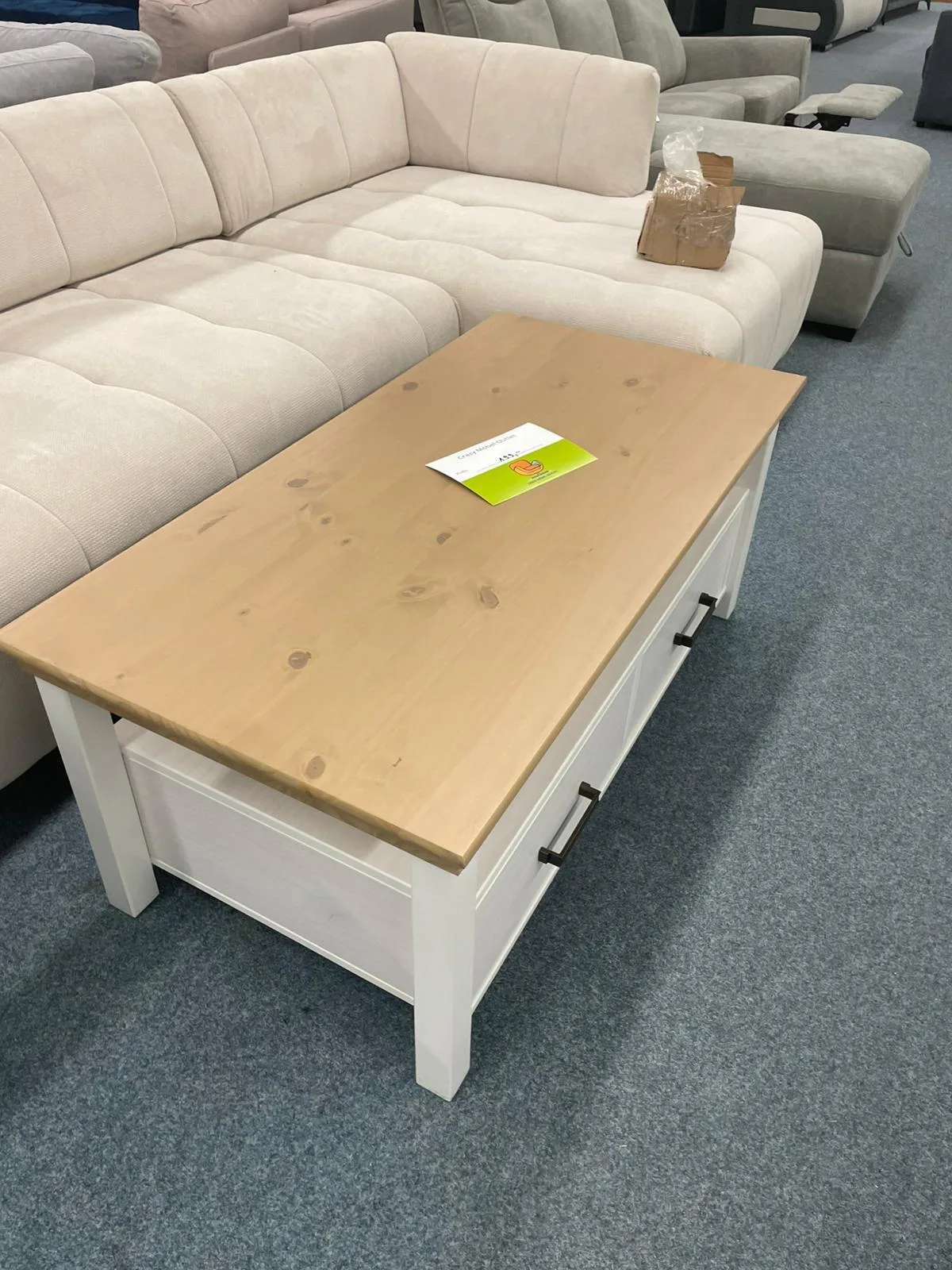 Eleganter Couchtisch mit Schubladen - Weiß - Bild 4