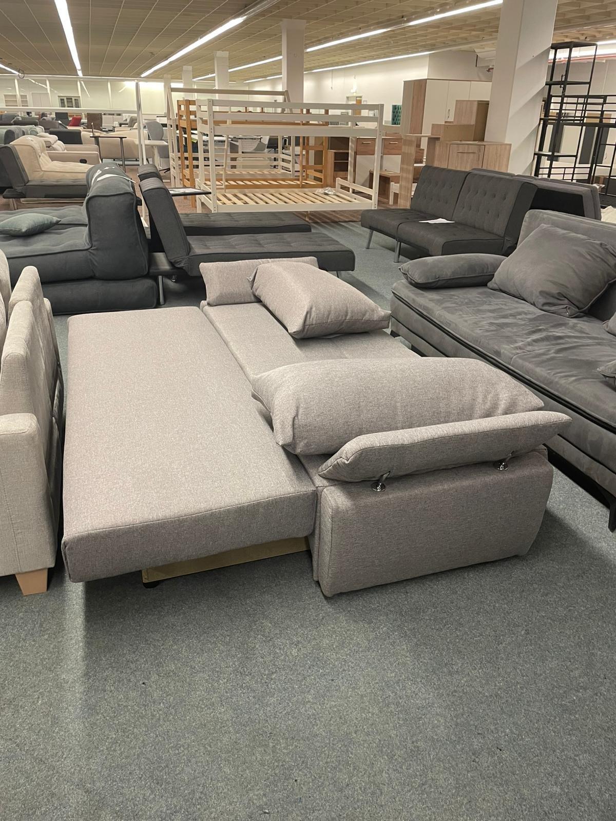Grau Schlafsofa mit Bettfunktion & Bettkasten - Bild 2
