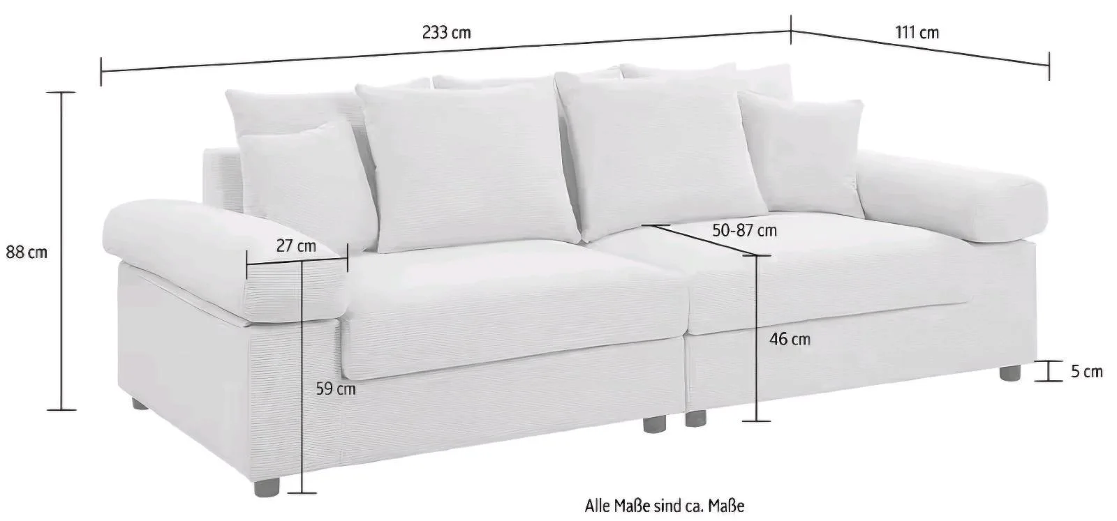 Big-Sofa XXL mit Kissen - Bild 4