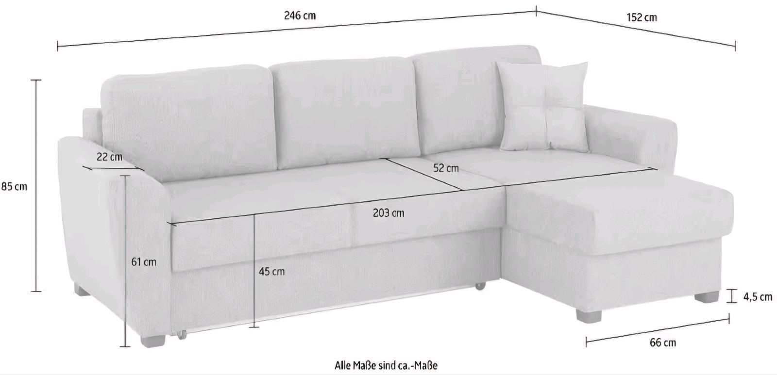 Gemütliches Eckschlafsofa L-Form mit Bettfunktion - Bild 3
