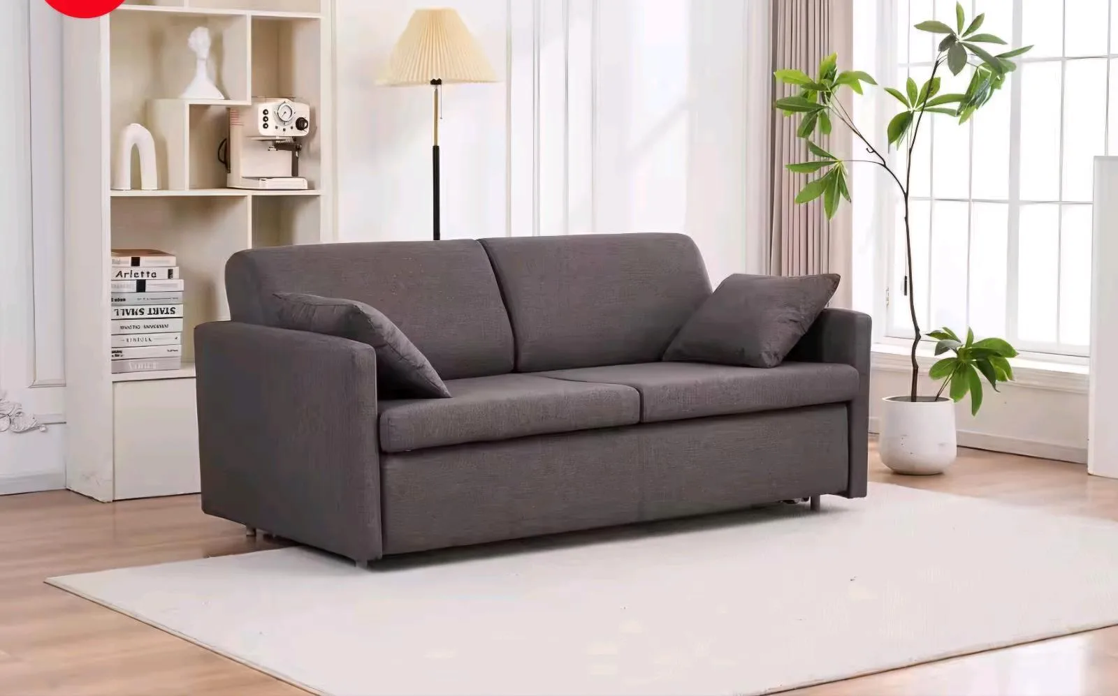 Bequemes Schlafsofa mit Zierkissen