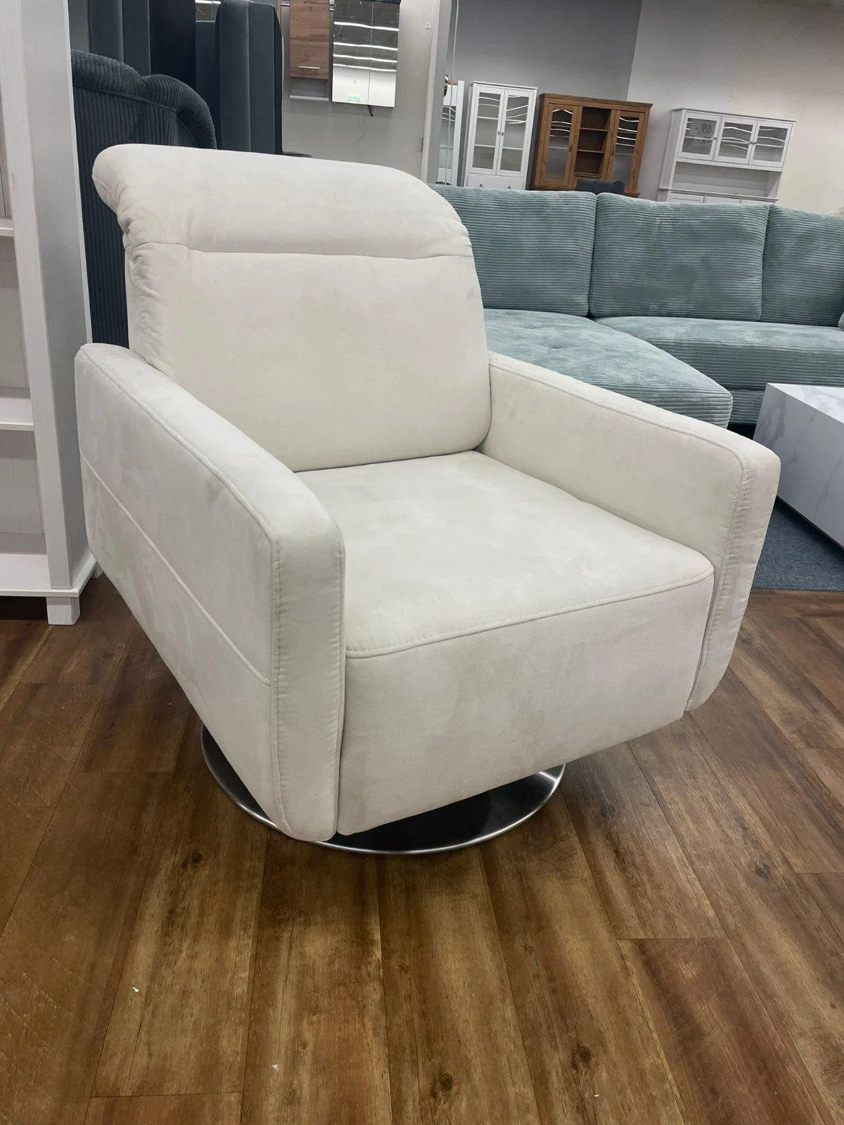 Beiger Drehsessel mit Kopfstütze - Bild 2