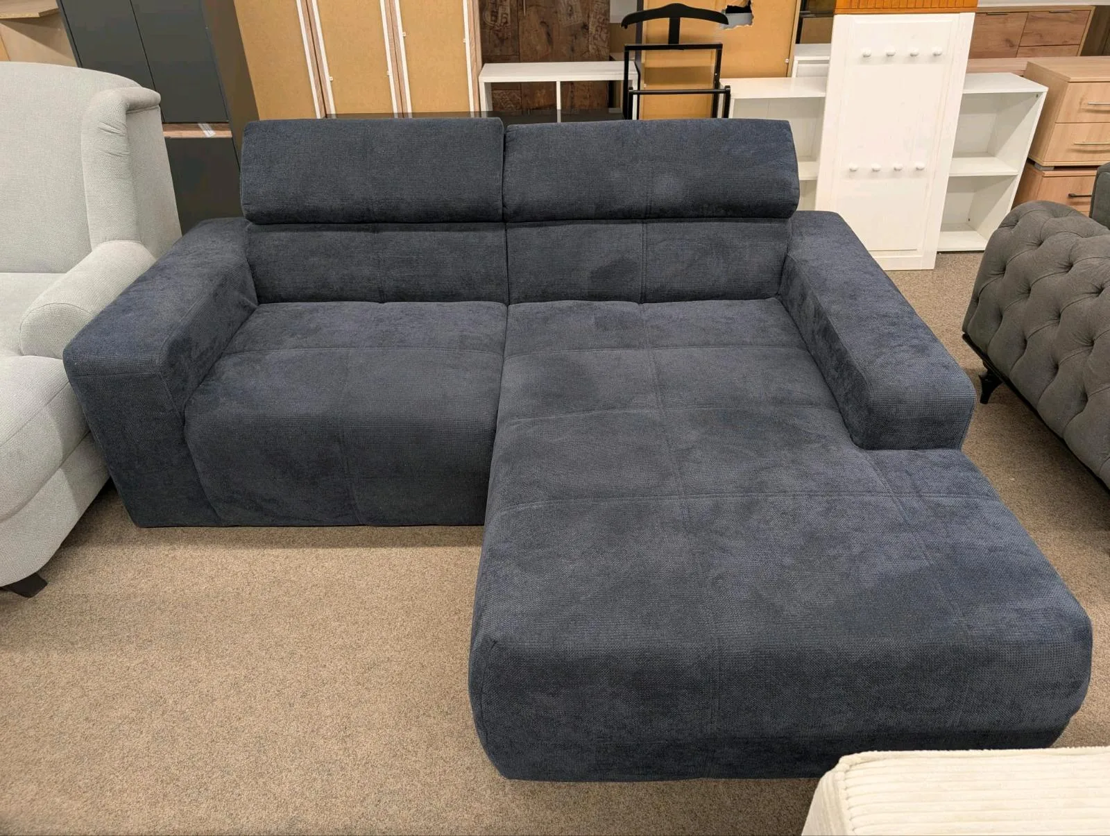 Ecksofa BIG Dunkelblau L-Form
