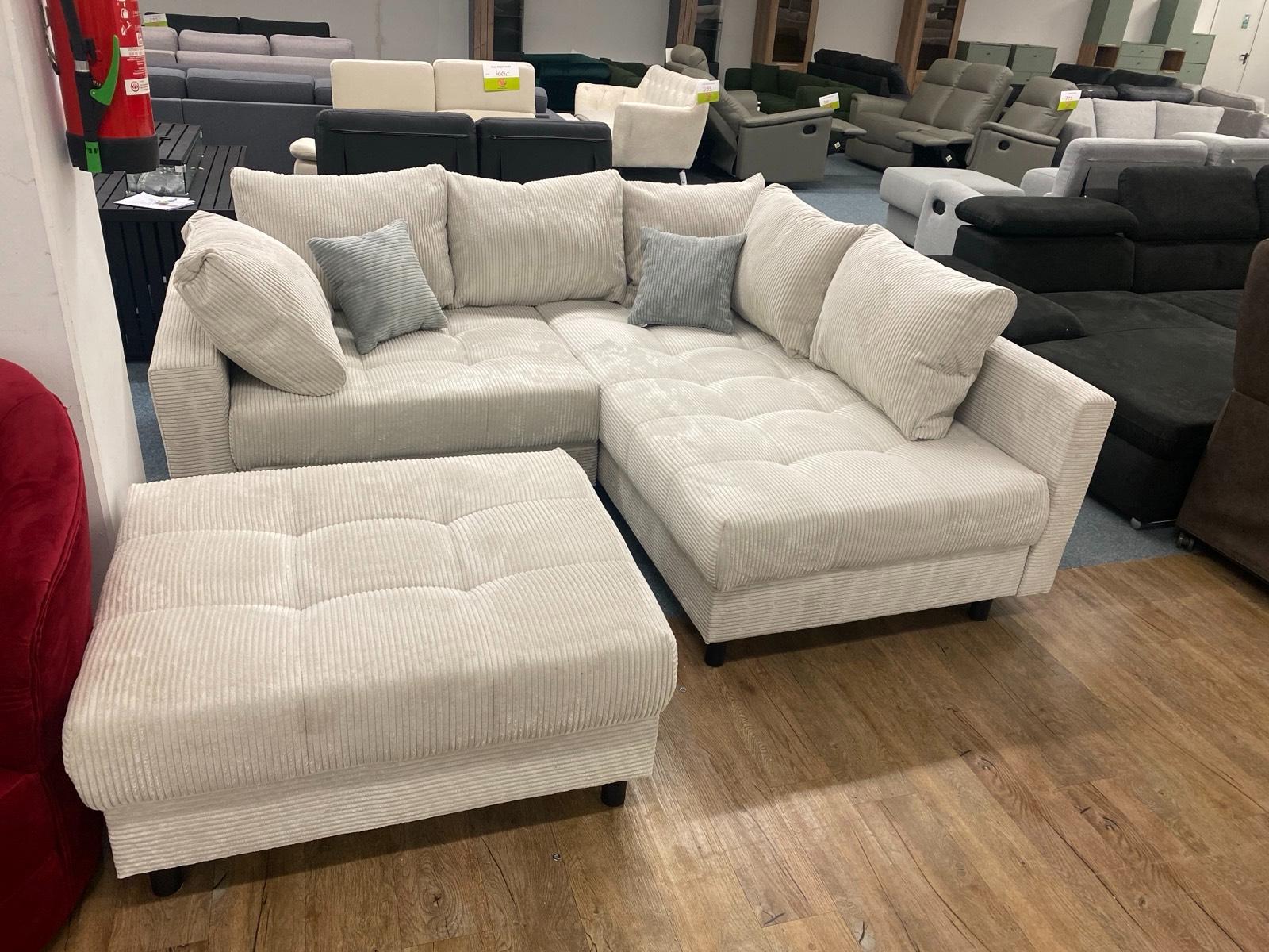 Ecksofa CORD inkl. Hocker & Kissen