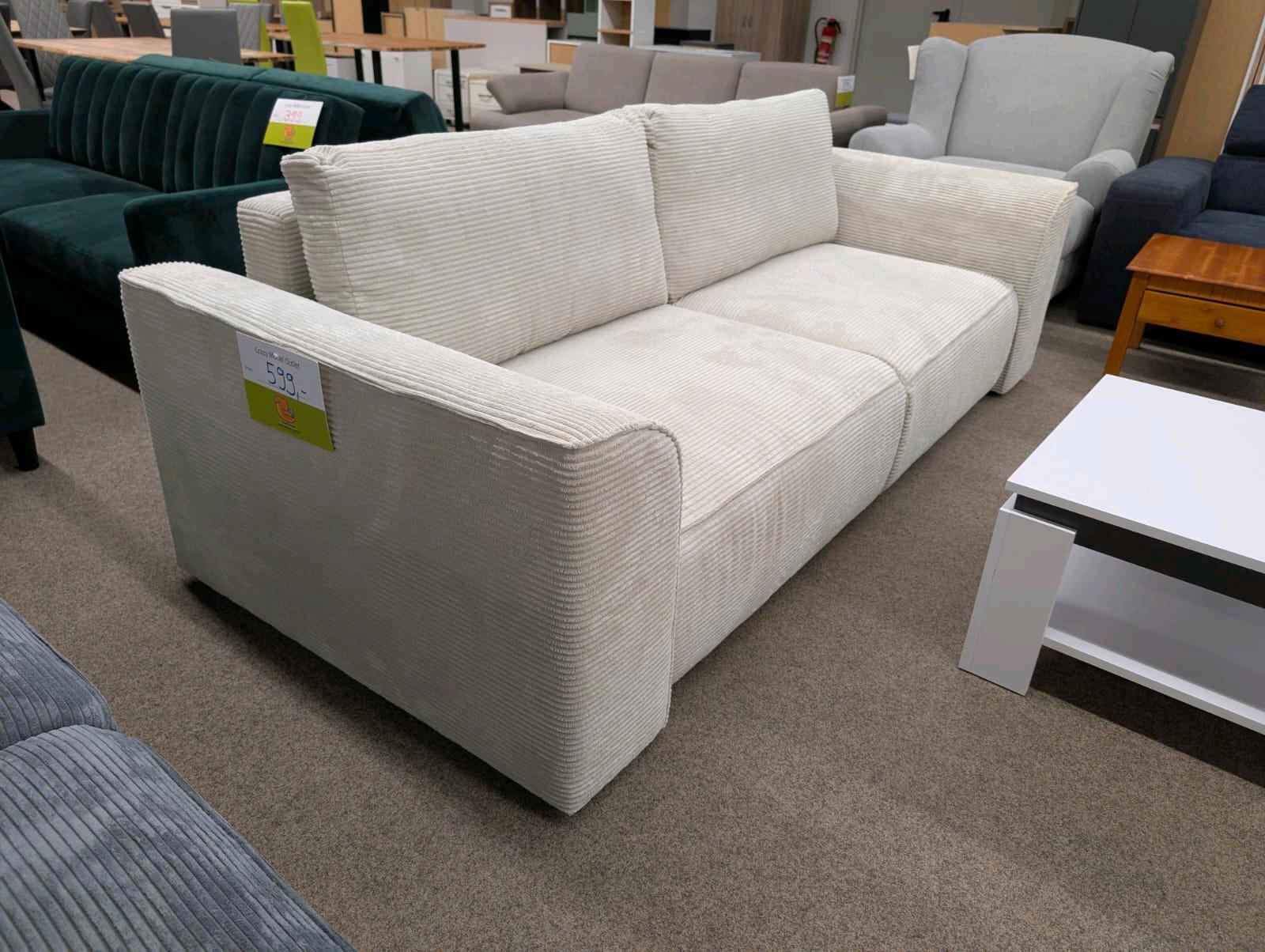 Elegantes Cord-Sofa in Creme Beige - Bild 2