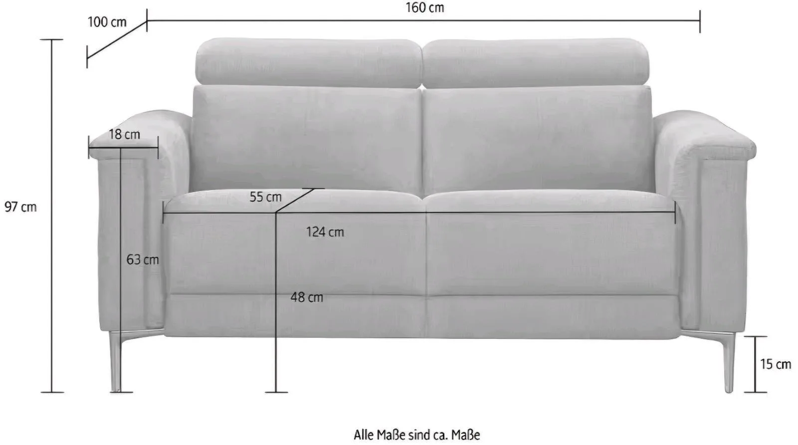 2-Sitzer Sofa mit Relaxfunktion - Bild 3