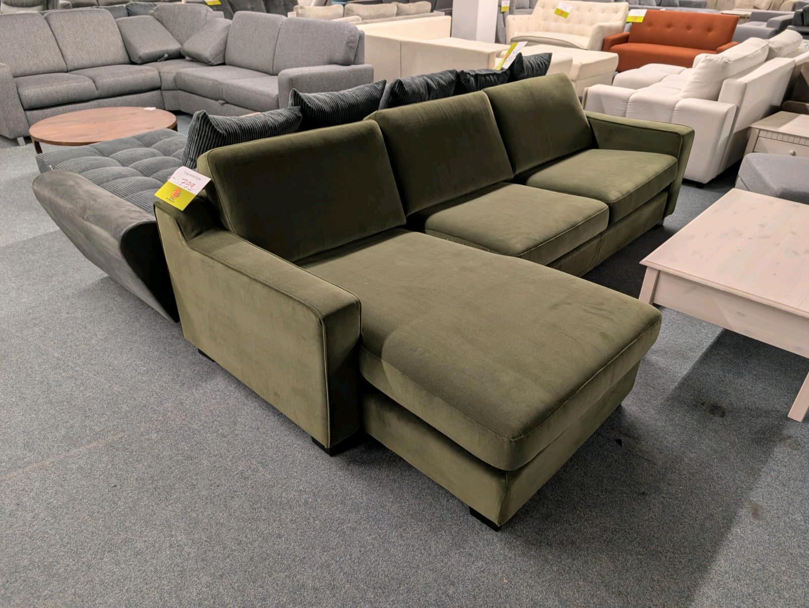 Ecksofa L-Form Samt Grün - 799€ - Bild 2
