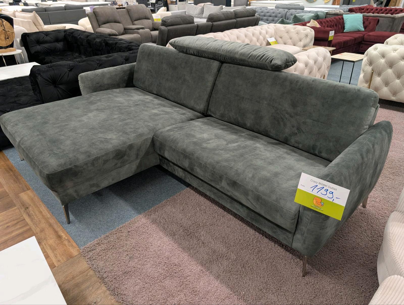 Elegantes Ecksofa L-Form BIG in Samt - Bild 2