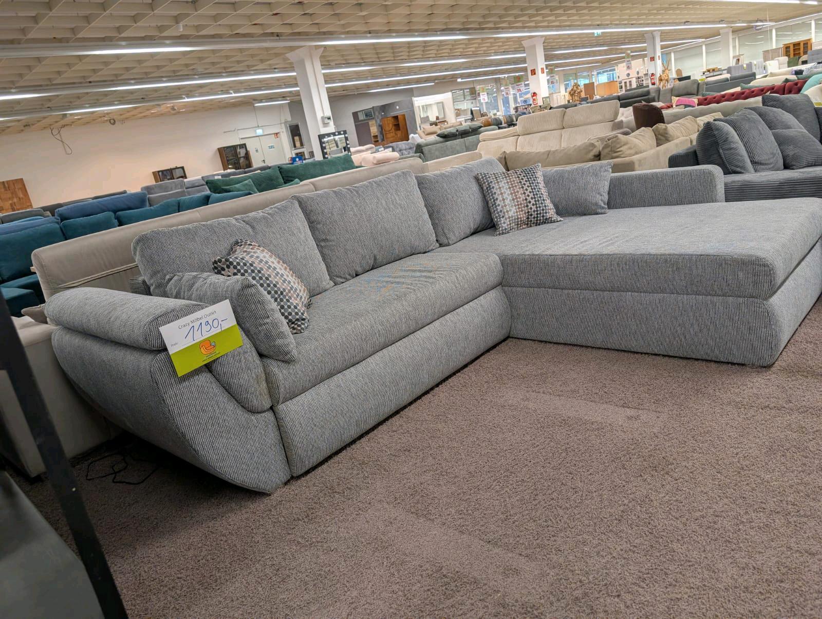 Grau Meliertes Ecksofa mit Bettfunktion - Bild 2