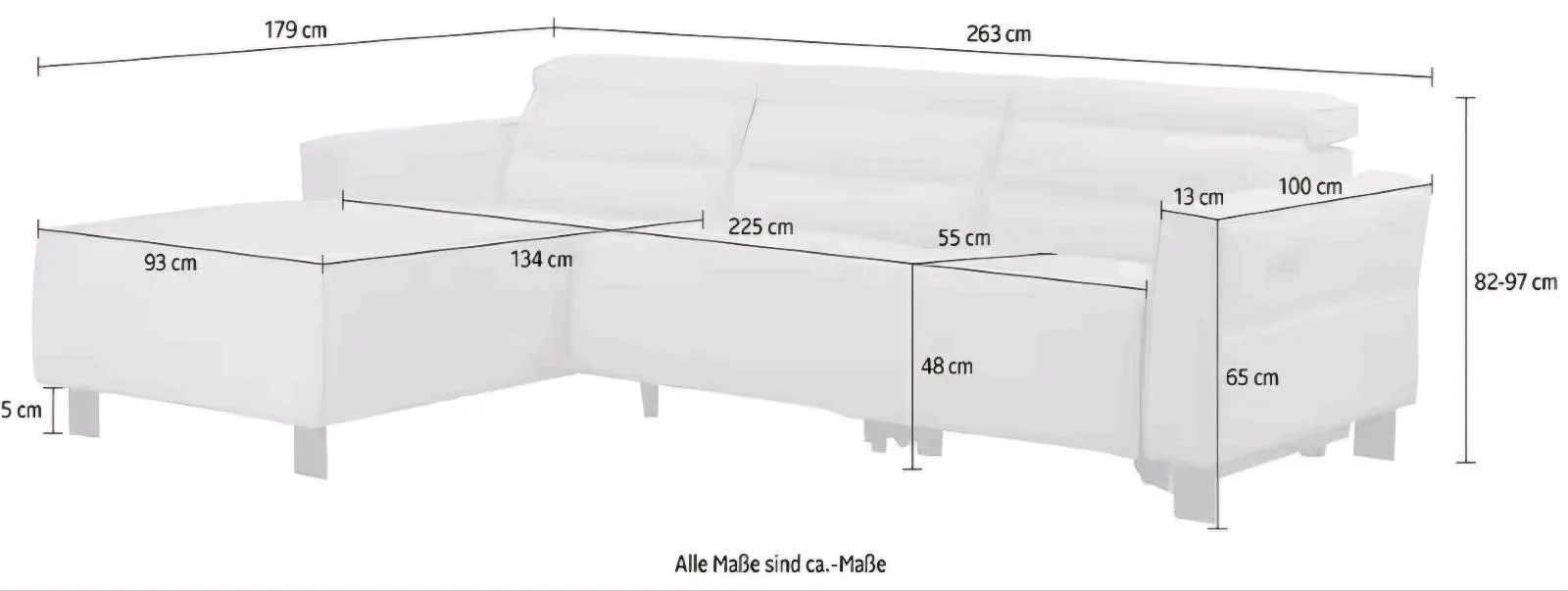 Ecksofa L-Form mit Relaxfunktion - Bild 4