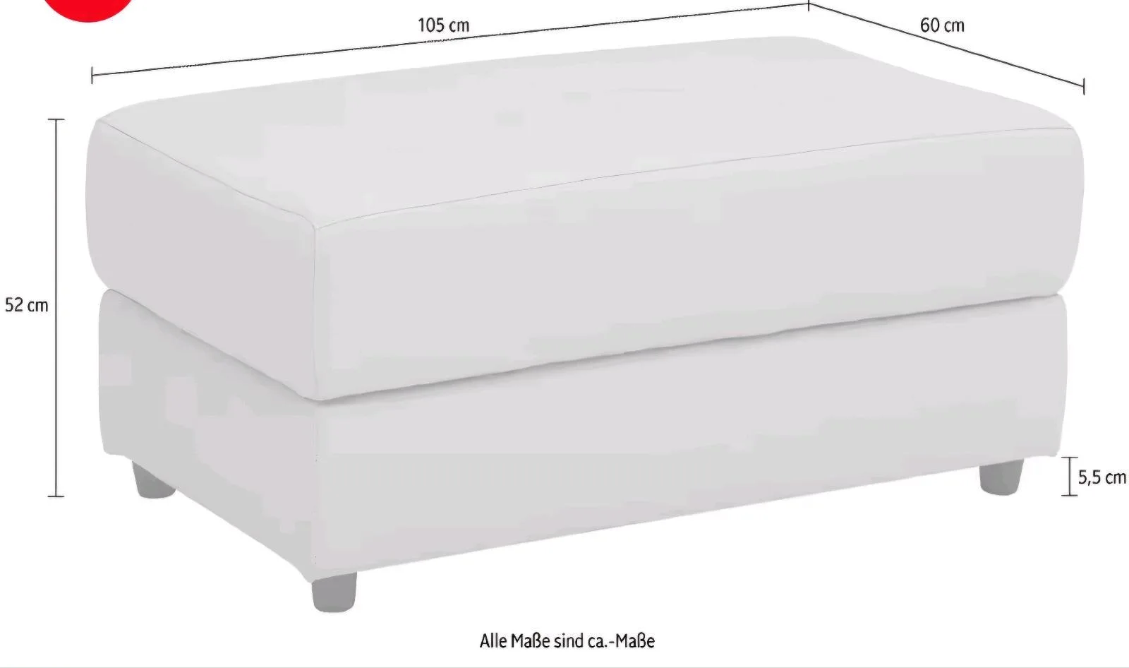 Komfortabler Polsterhocker mit Federkern - Bild 3