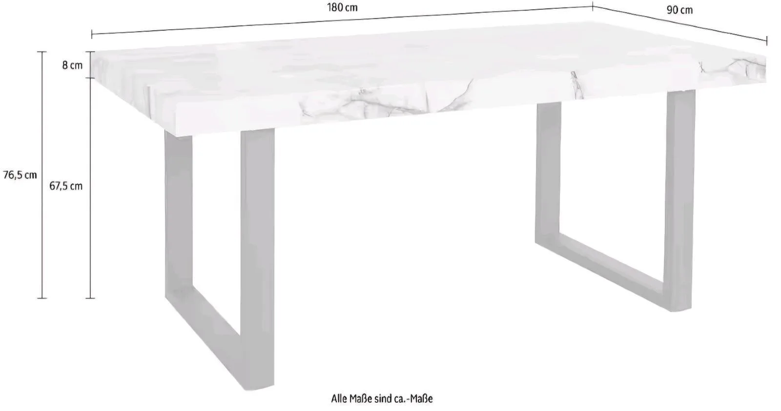 Eleganter Esstisch in Marmor-Optik - Bild 3