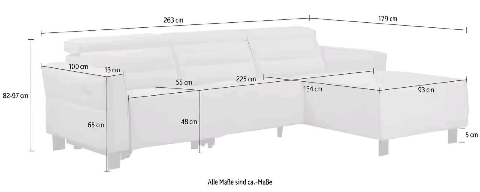 Ecksofa mit Relaxfunktion in Creme - Bild 3