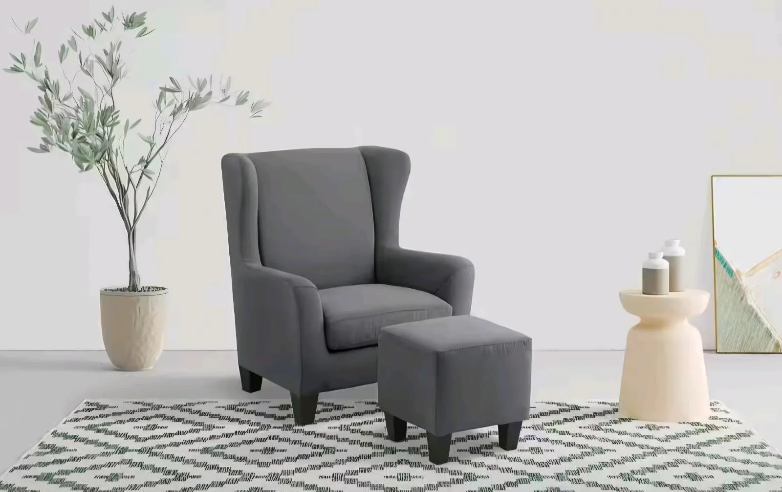 Ohrensessel Chilly mit Hocker