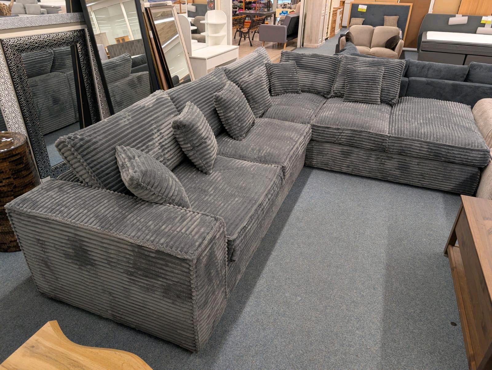 Ecksofa L-Form Cord Anthrazit - Nur 1.659€ - Bild 2