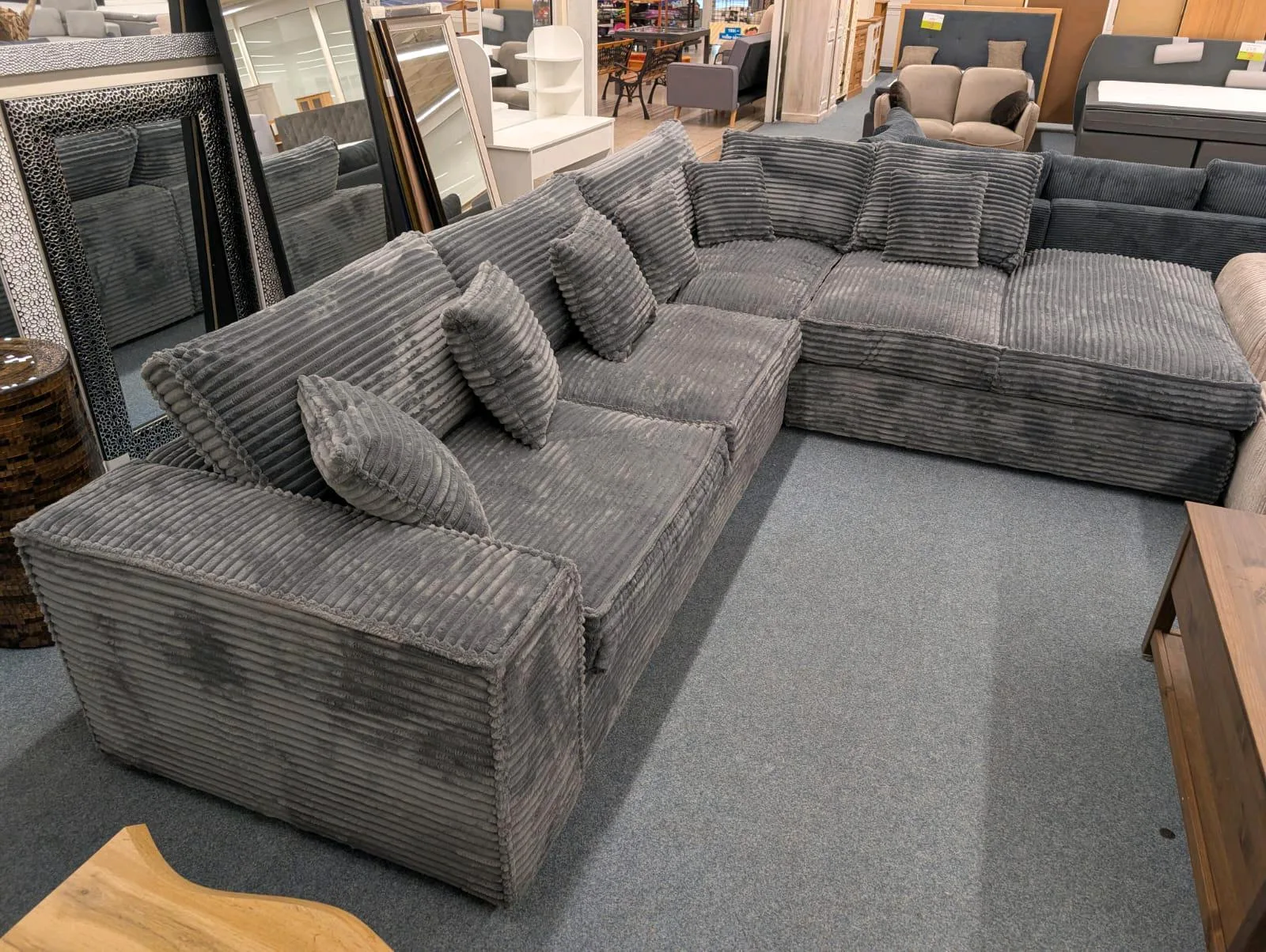 Ecksofa L-Form Cord Anthrazit - Nur 1.659€ - Bild 2