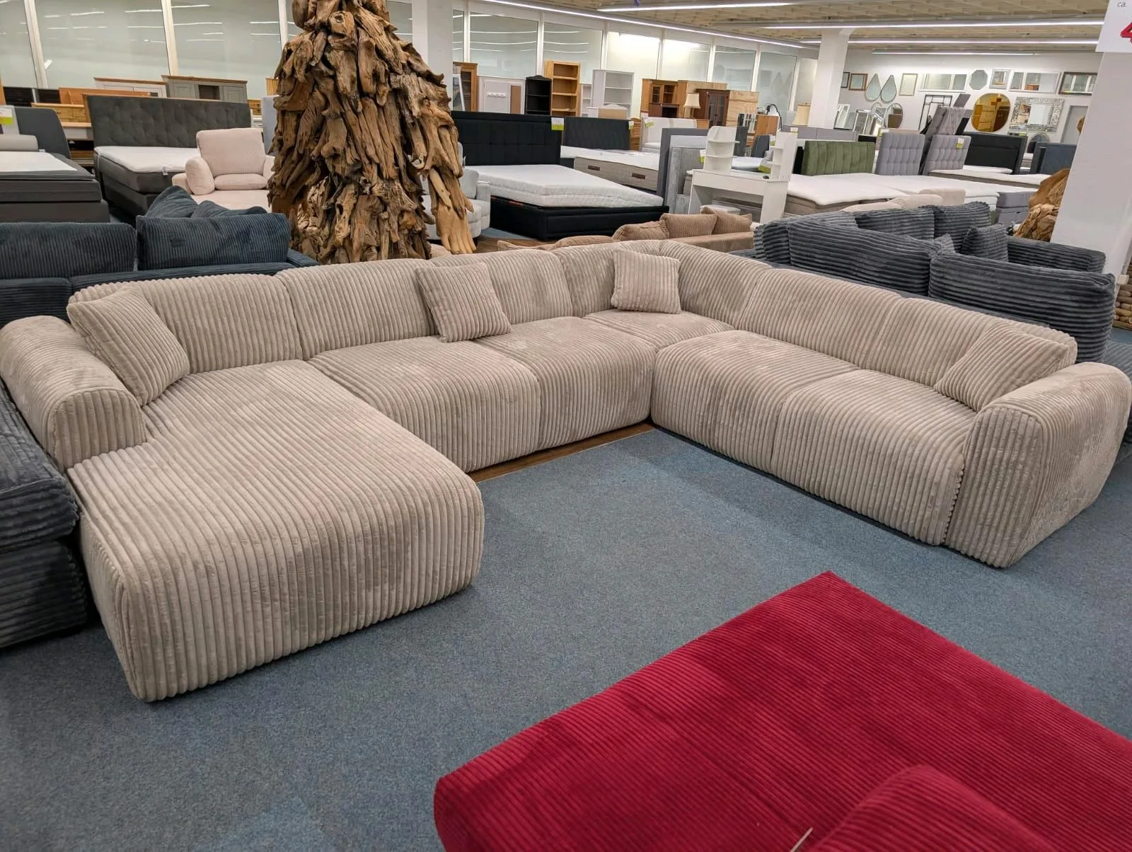 Wohnlandschaft XXL Cord Beige Creme - 1.559€