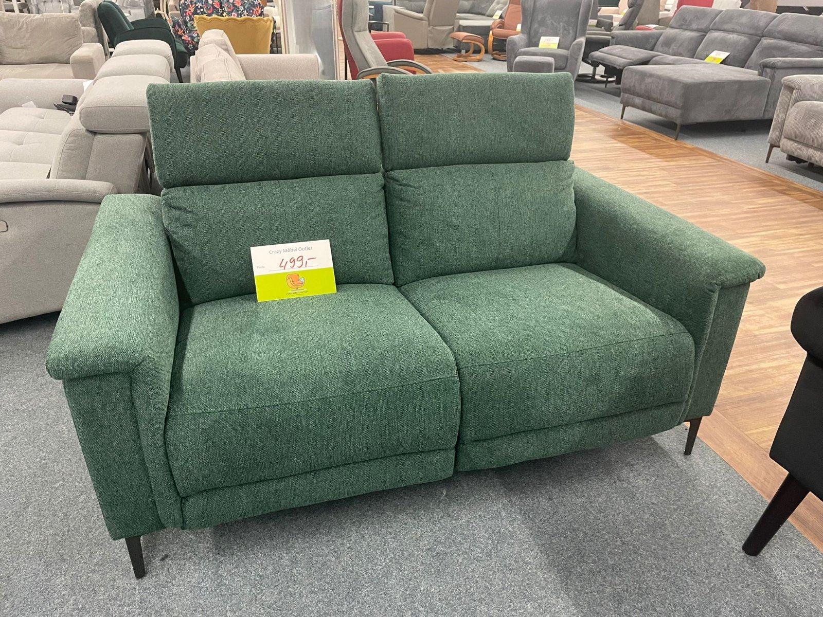 Grünes 2-Sitzer Sofa mit Relaxfunktion