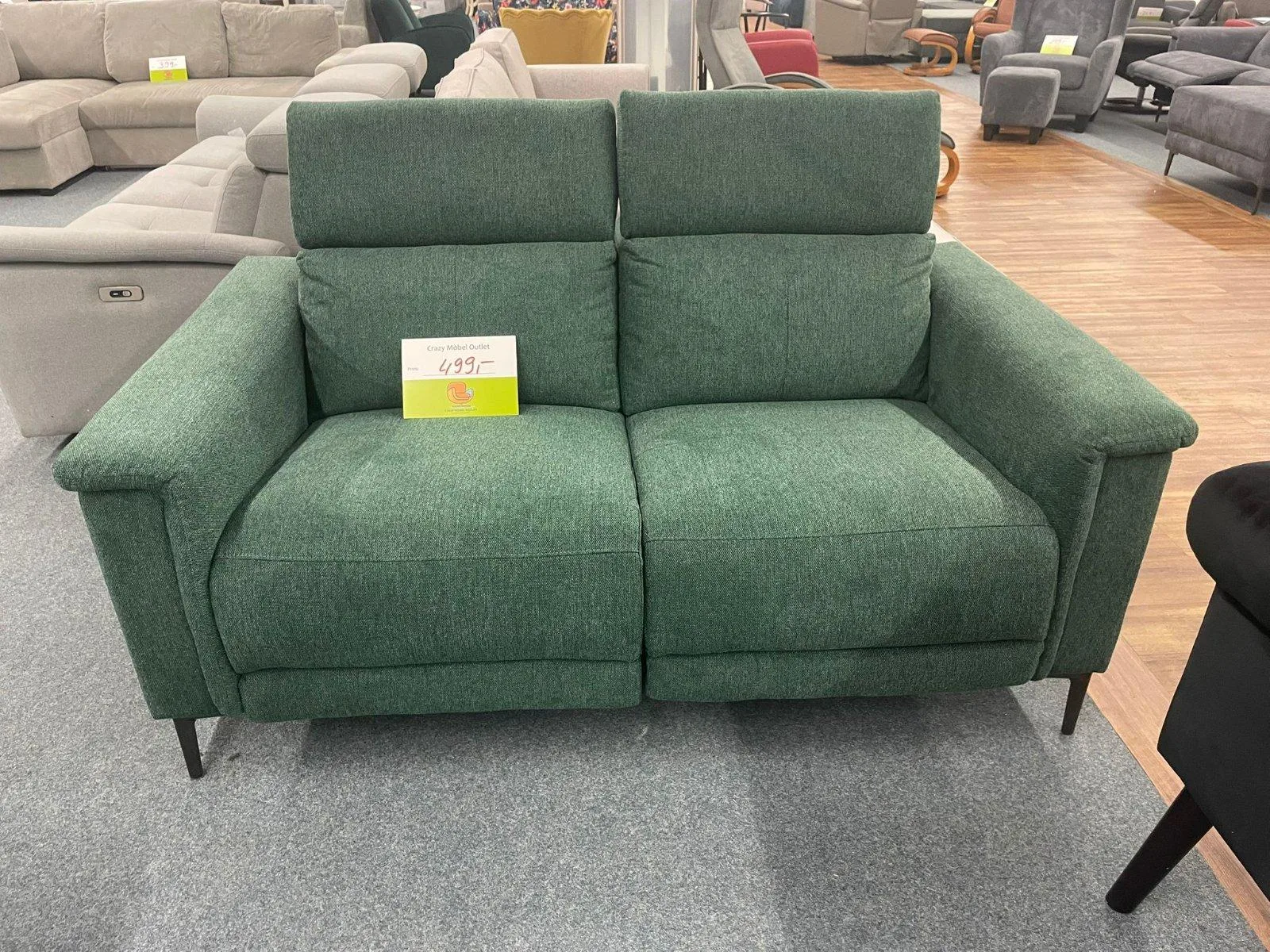 Grünes 2-Sitzer Sofa mit Relaxfunktion - Bild 2