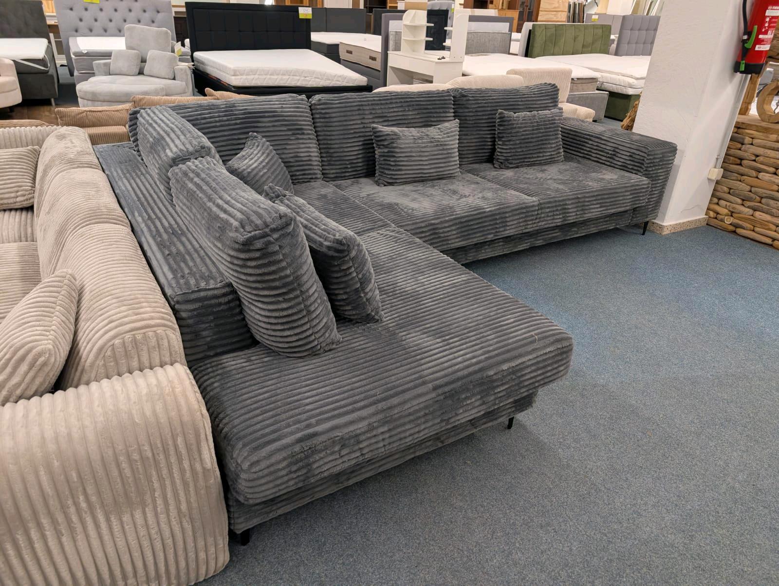 Modernes Ecksofa BIG Cord Anthrazit - Bild 2
