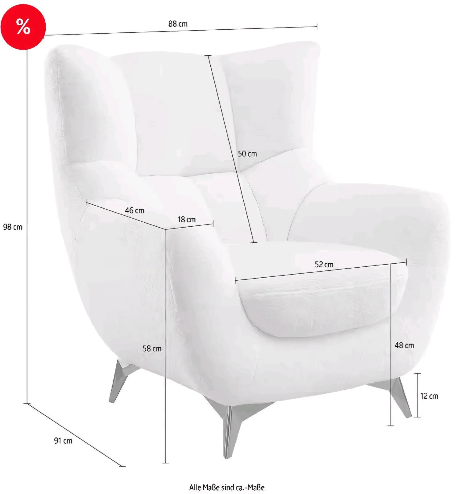 Trendiger Teddy-Stoff Relax-Sessel - Bild 3