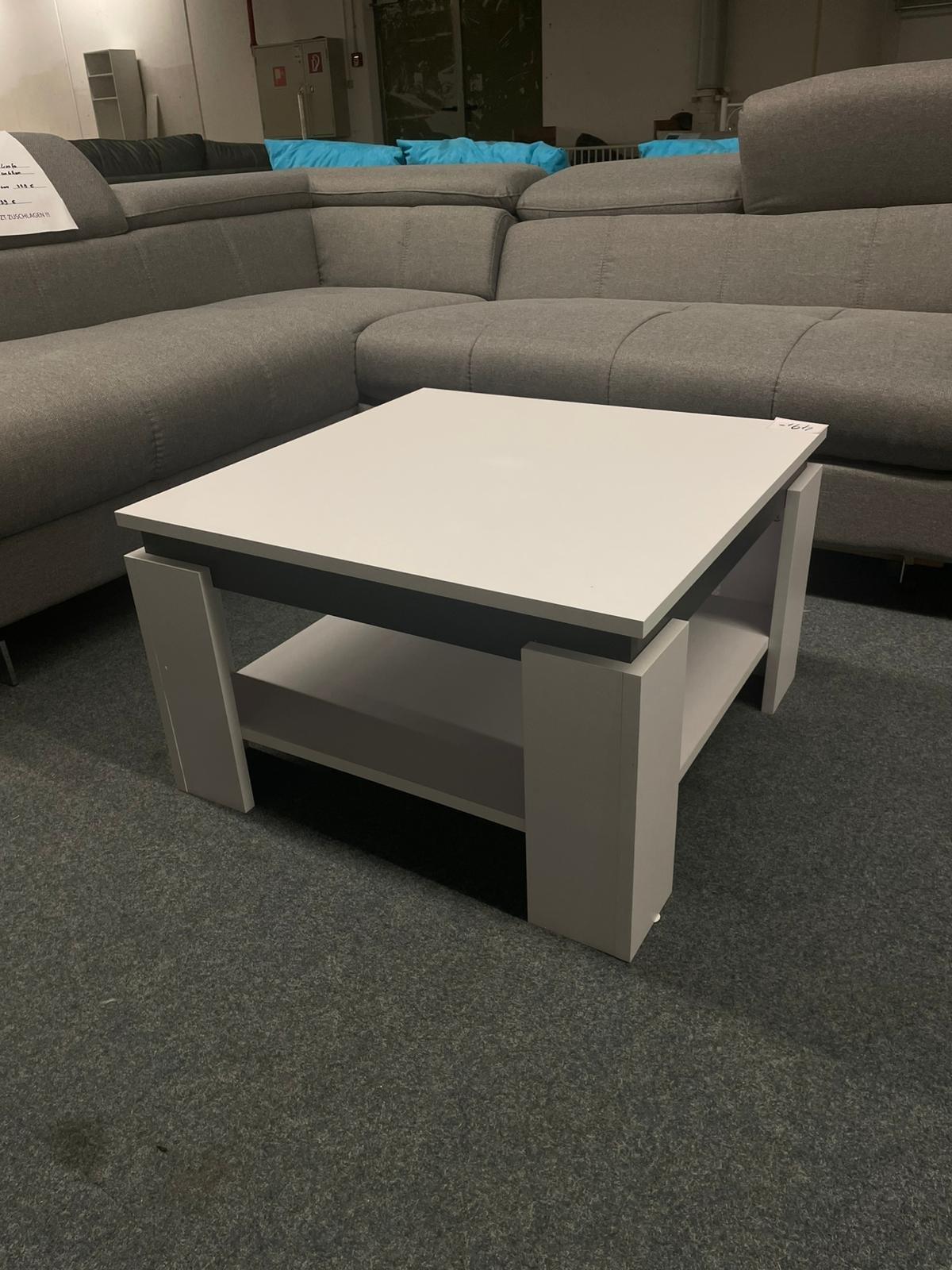 Eleganter quadratischer Couchtisch in Weiß/Anthrazit - Bild 2