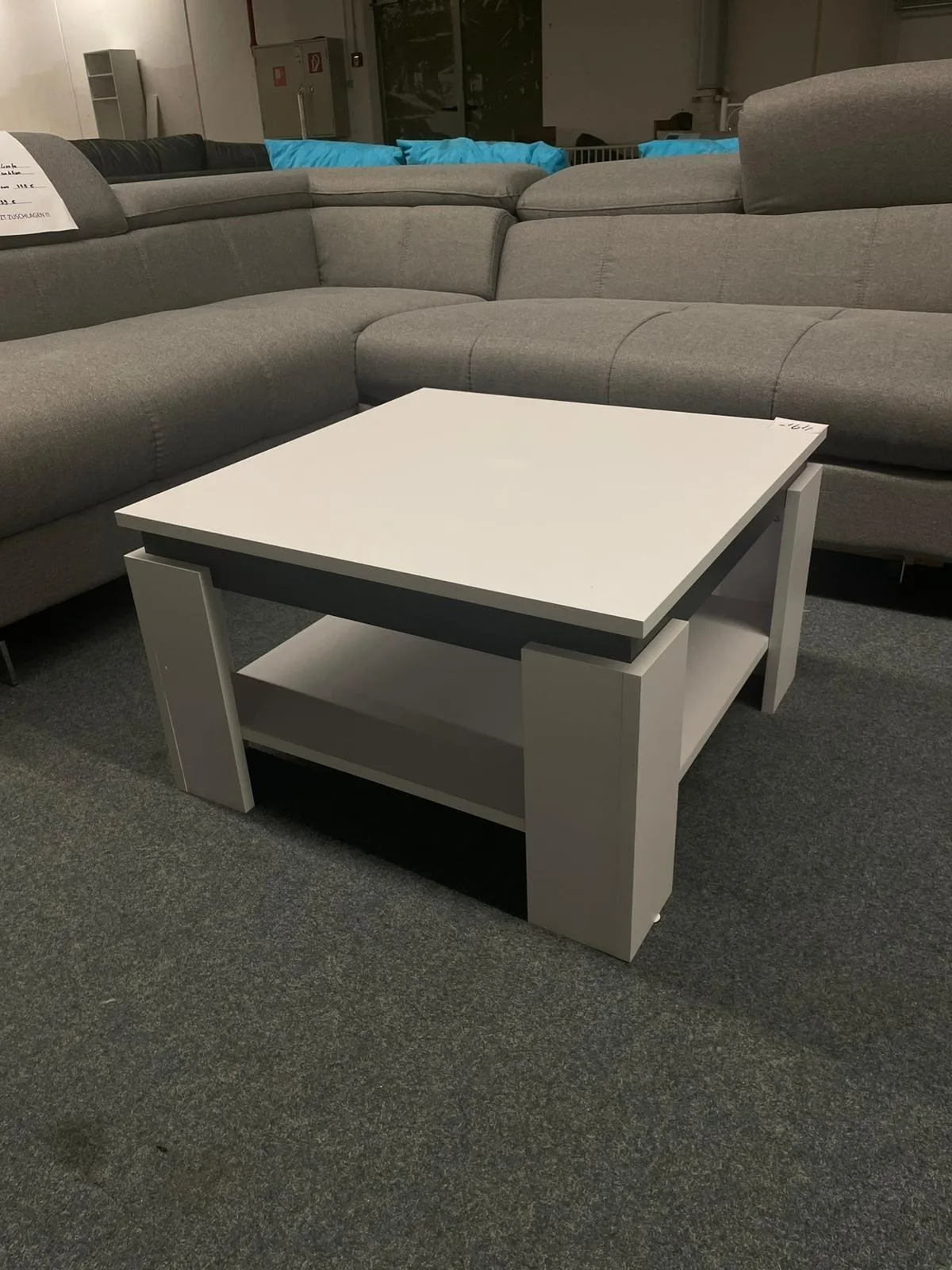 Eleganter quadratischer Couchtisch in Weiß/Anthrazit - Bild 2