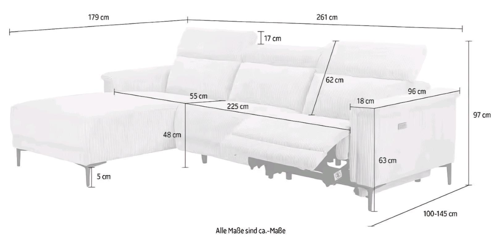 Ecksofa L-Form mit Relaxfunktion - Bild 4