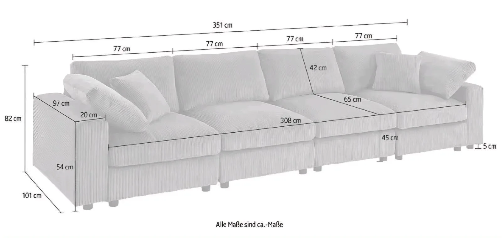 XXL Modulsofa mit individuellen Stellmöglichkeiten - Bild 6