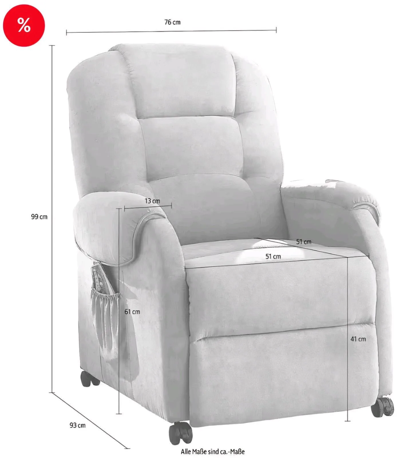 TV Relaxsessel mit Federkern - Bild 3