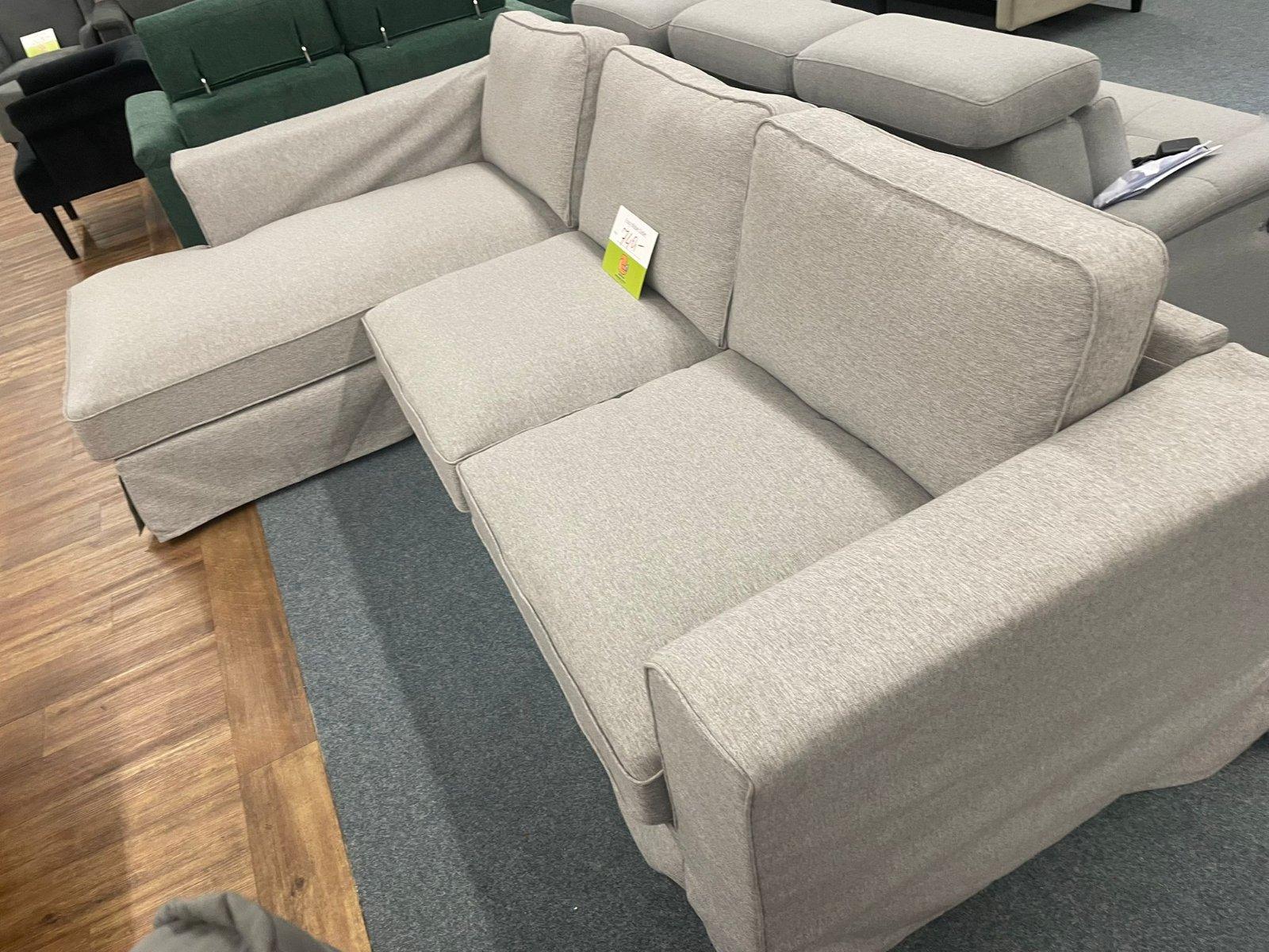 Elegantes Ecksofa in Grau mit Kissen - Bild 2