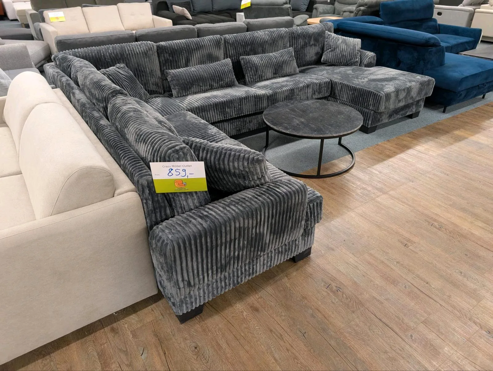 XXL Wohnlandschaft mit Cordbezug - Bild 3