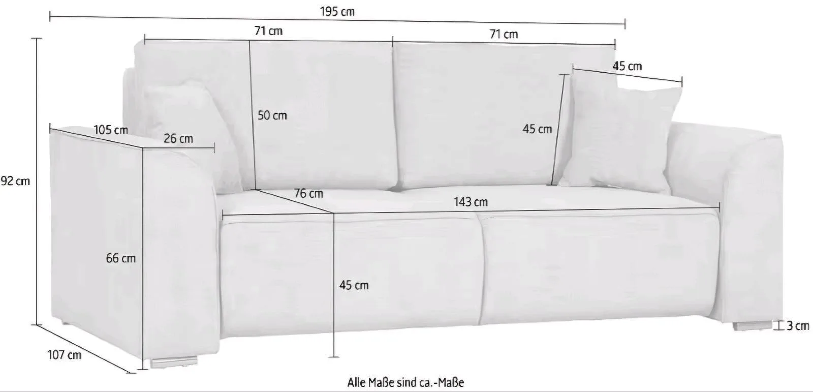 Stylisches 2-Sitzer Sofa für 499€ - Bild 4