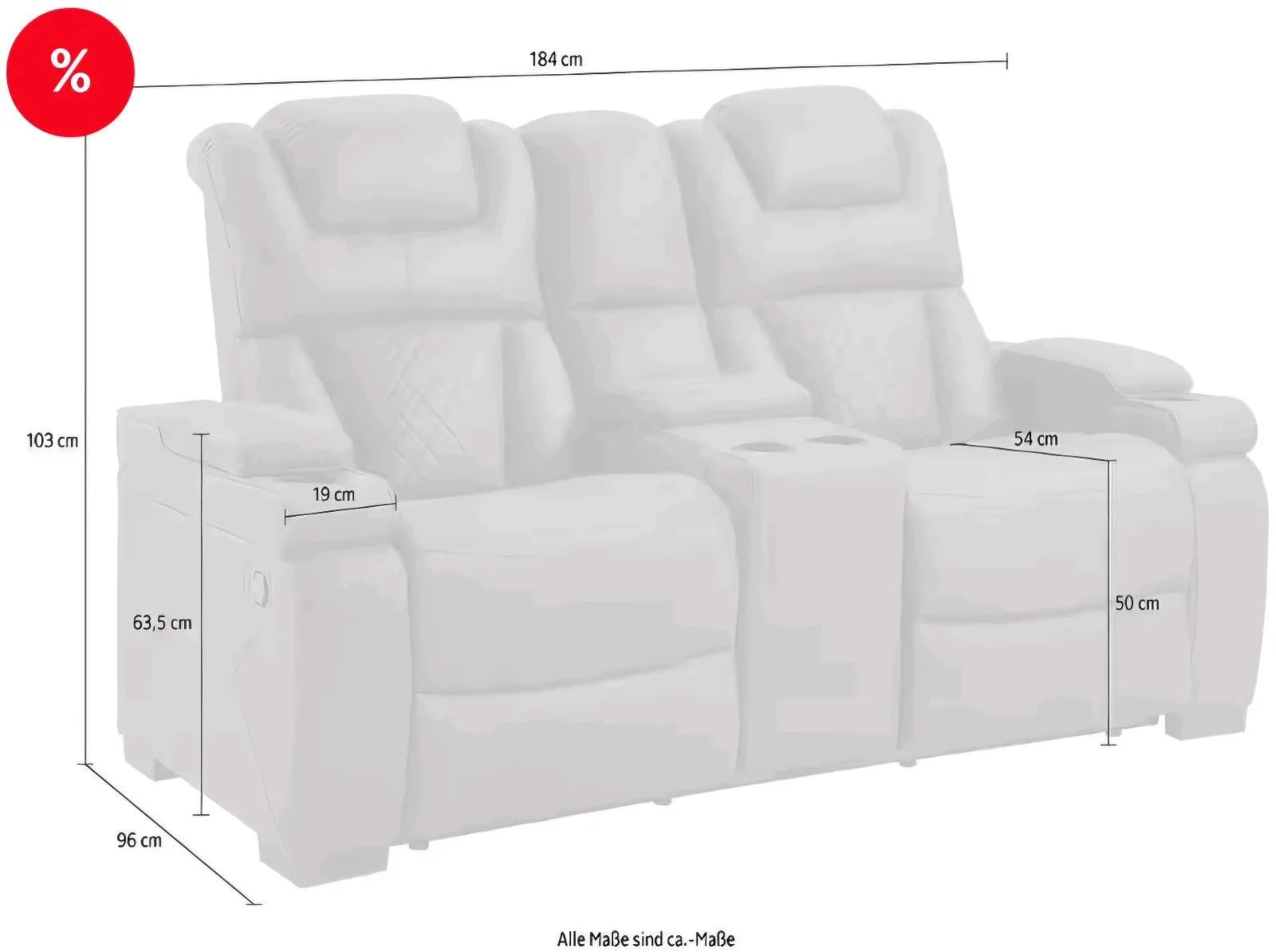 2-Sitzer Relax-Sofa mit Stauraum - Bild 4