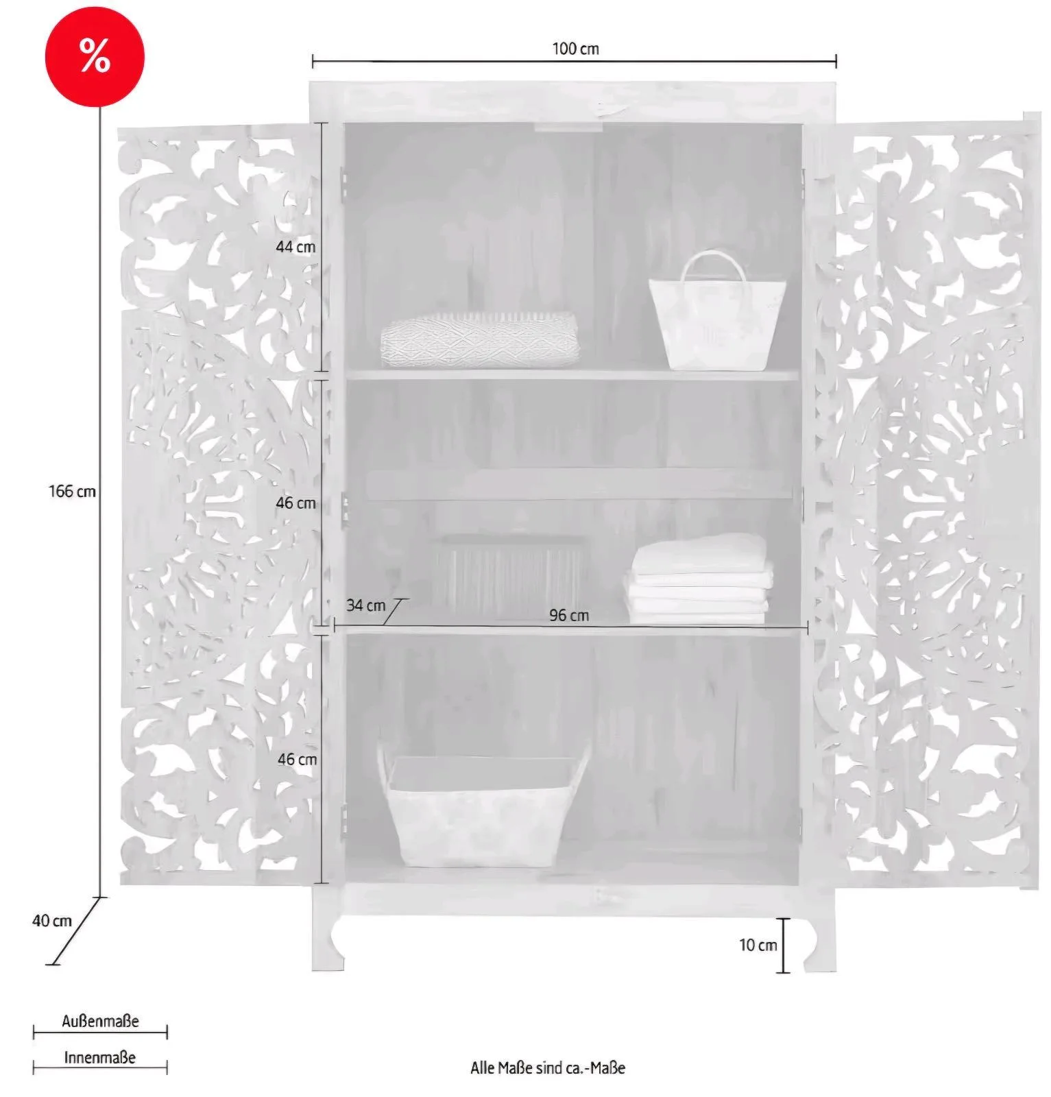 Rustikales Stauraumschrank Bücherregal - Bild 3