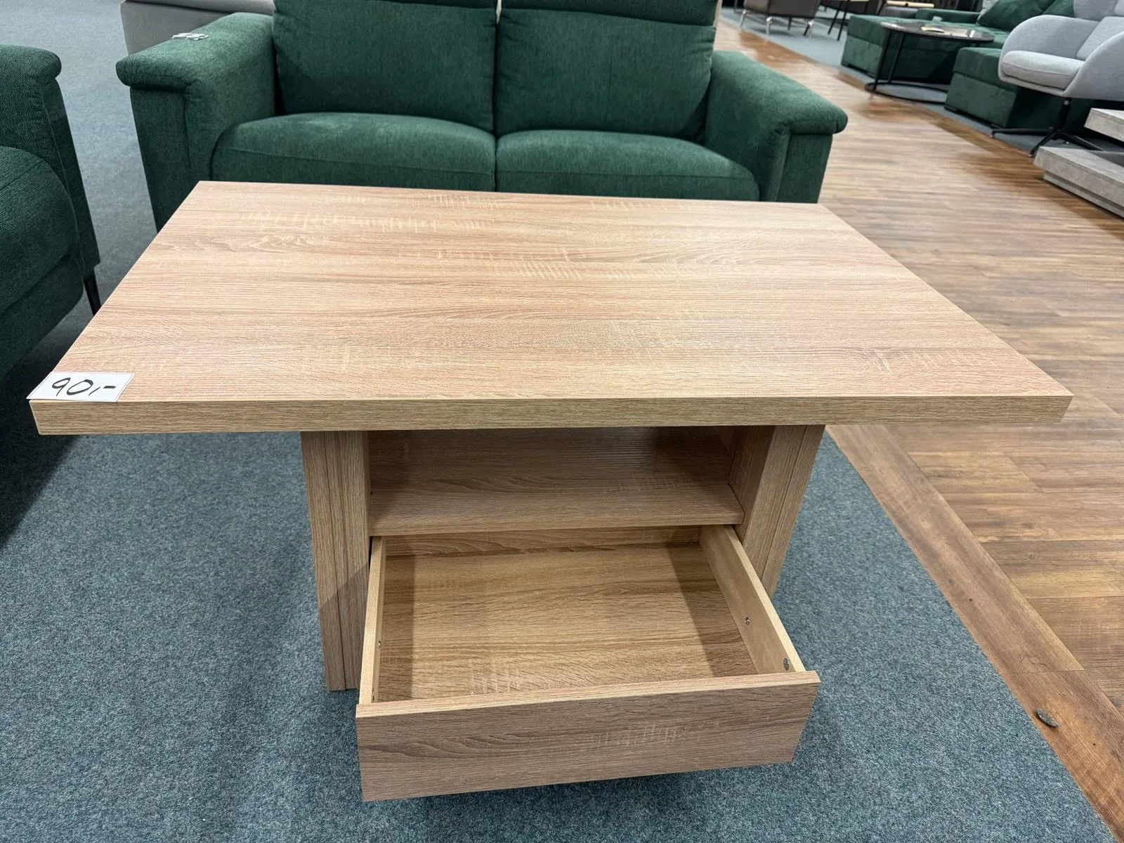 Eleganter Couchtisch mit Schublade in Eiche - Bild 4