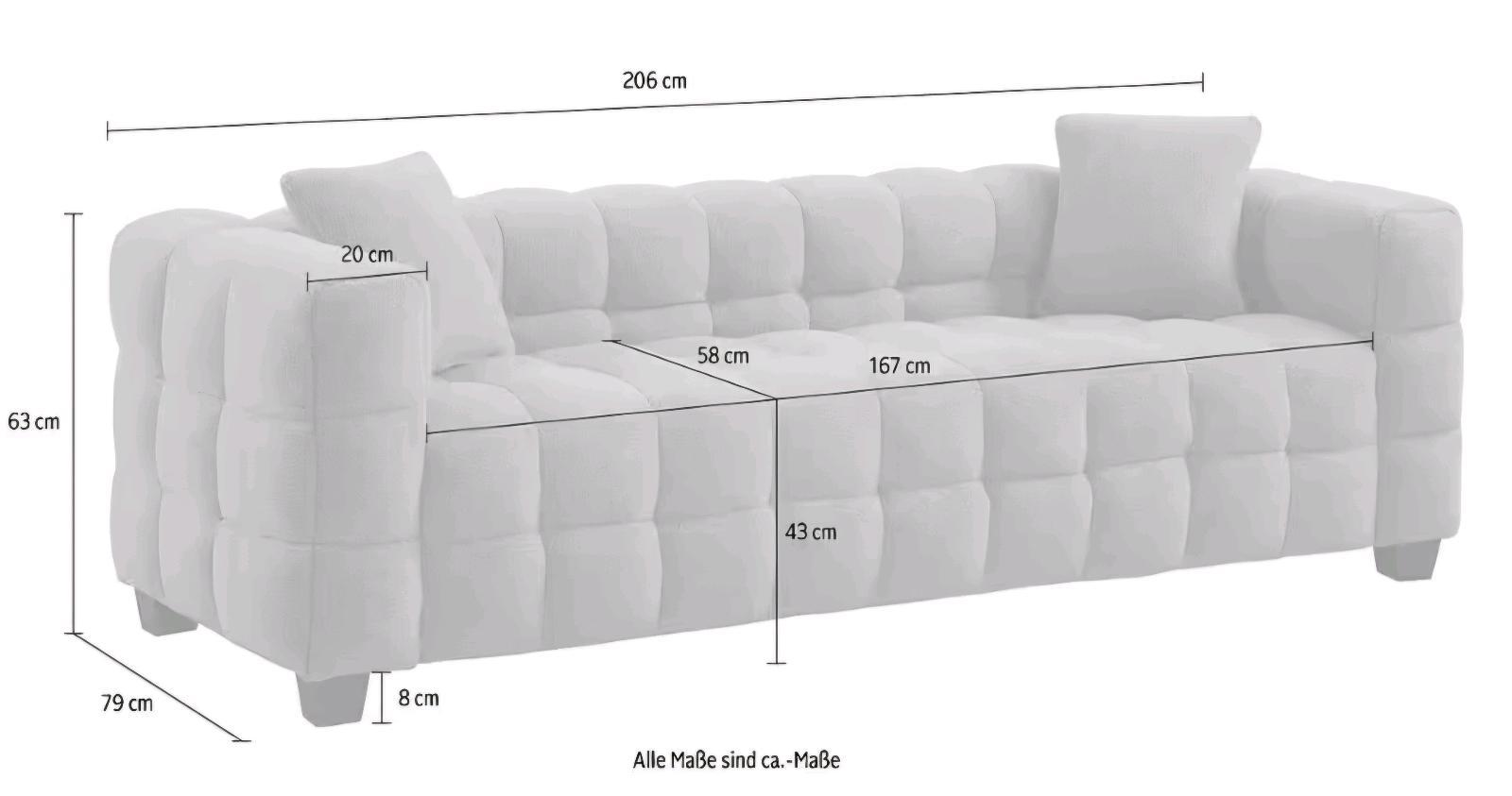 Gemütliches 3-Sitzer Sofa mit Zierkissen - Bild 3