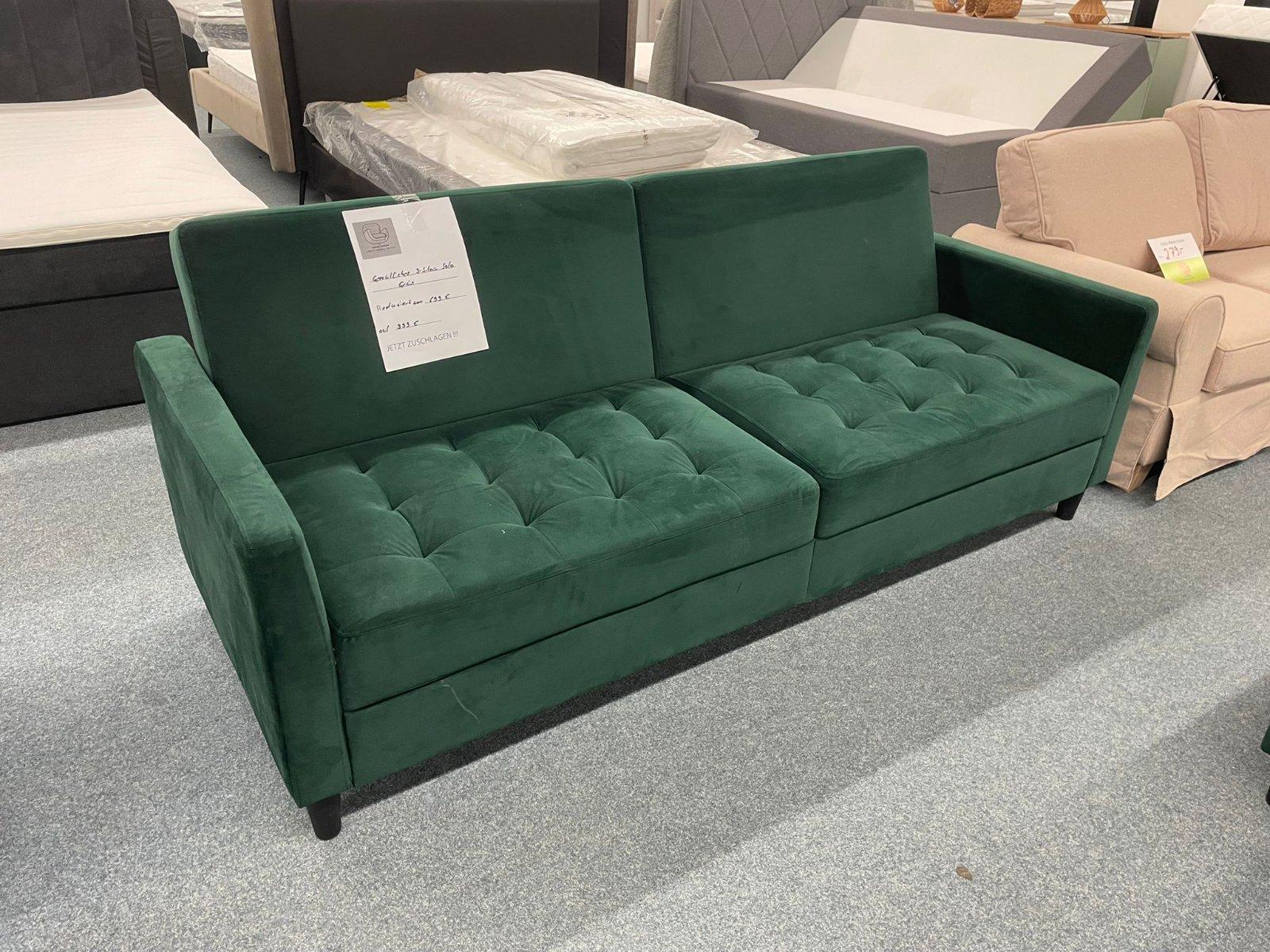 Grünes 2-Sitzer Sofa mit Schlaffunktion