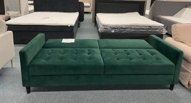 Grünes 2-Sitzer Sofa mit Schlaffunktion - Bild 2