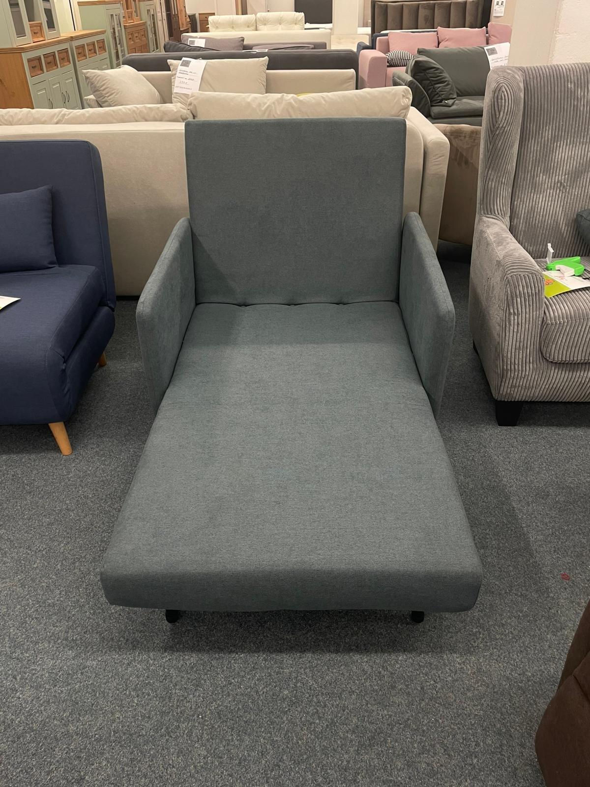 Eleganter Sessel mit Liegefläche - Grau/Blau - Bild 2