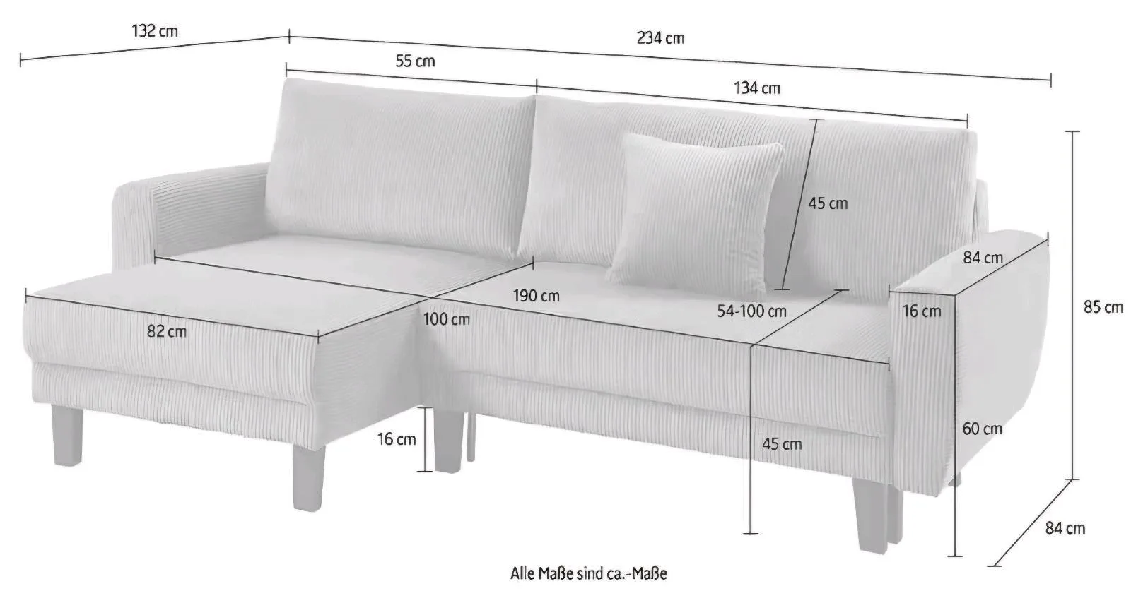 Ecksofa L-Form mit Bettfunktion - Bild 3