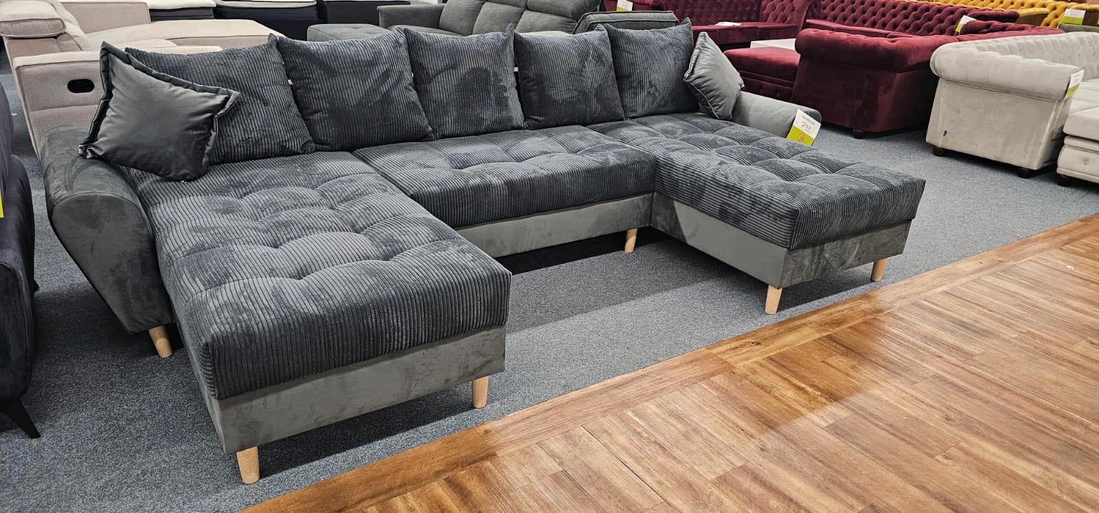 XXL Wohnlandschaft U-Form 320cm in Cord/Mix - Bild 2