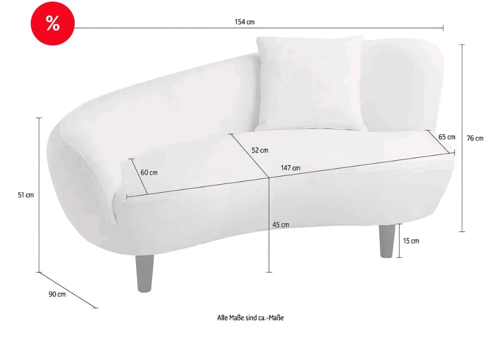 Chaiselongue Design Sessel mit hohem Komfort - Bild 3