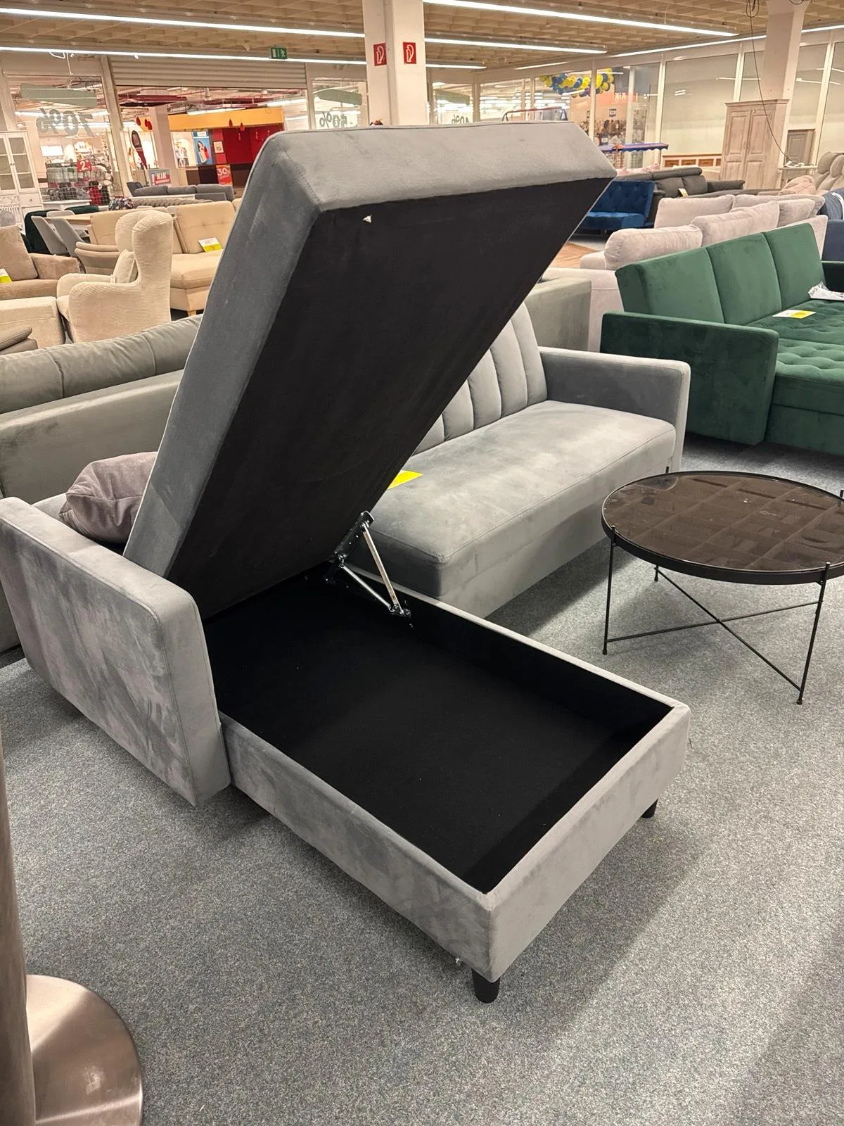 Grau Ecksofa mit Schlaffunktion & Bettkasten - Bild 2