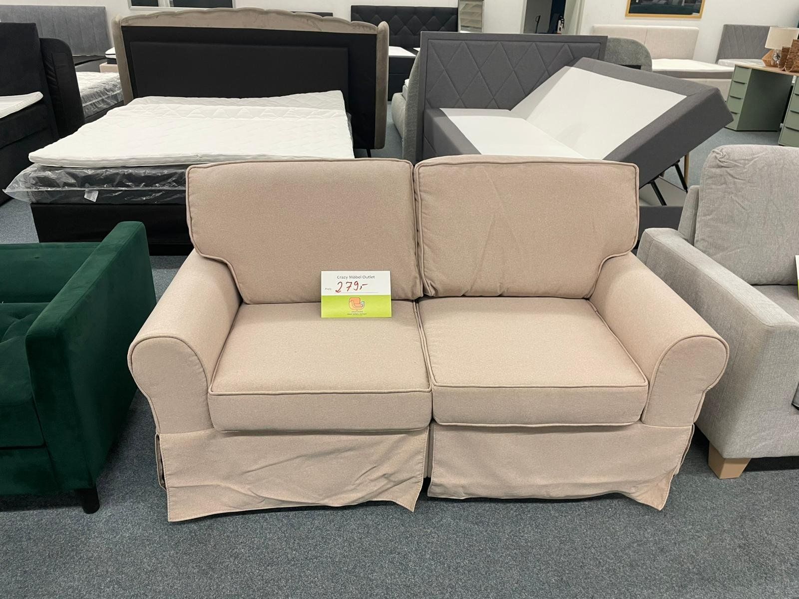 Beige 2-Sitzer Sofa mit Kissen