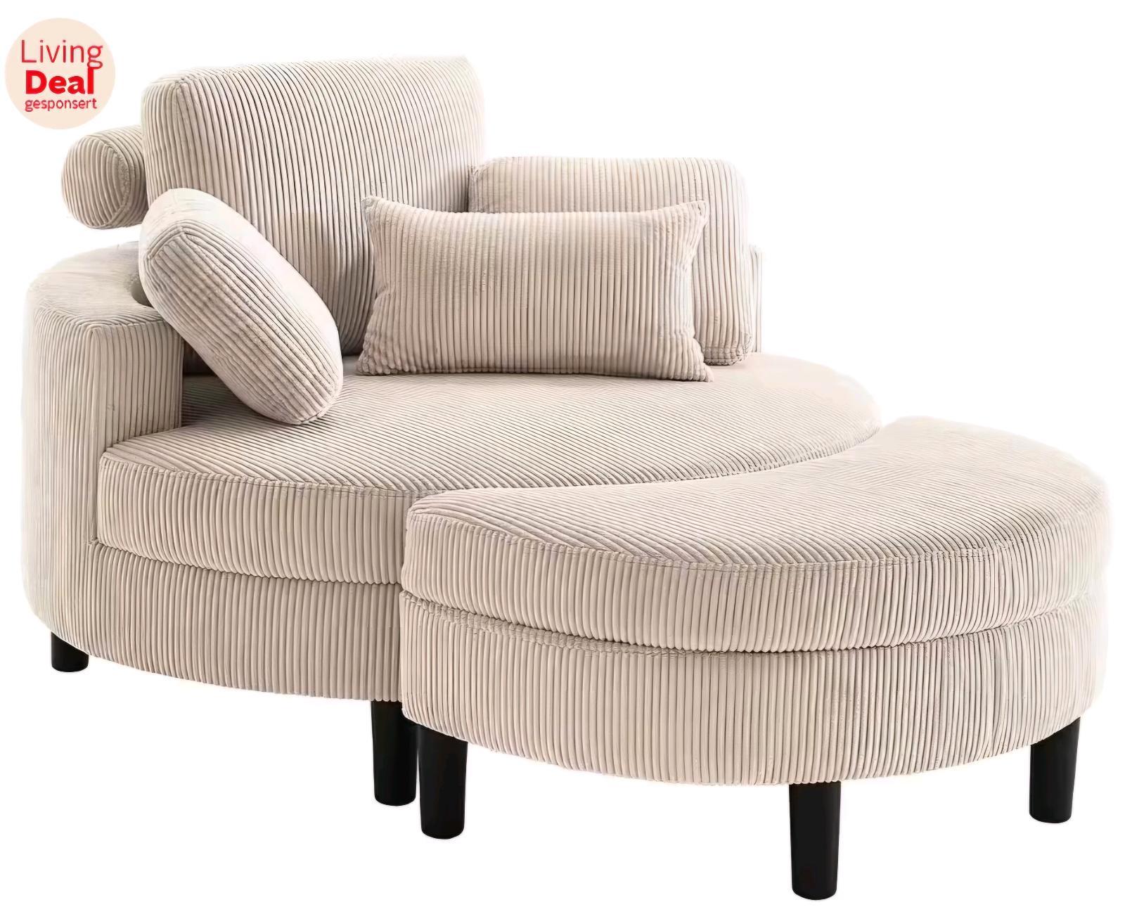 XXL Rundsessel mit Stauraumhocker - Bild 2